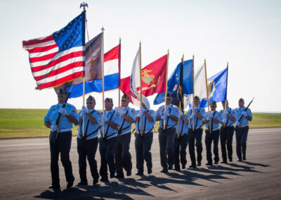 guard with flags for start of air show